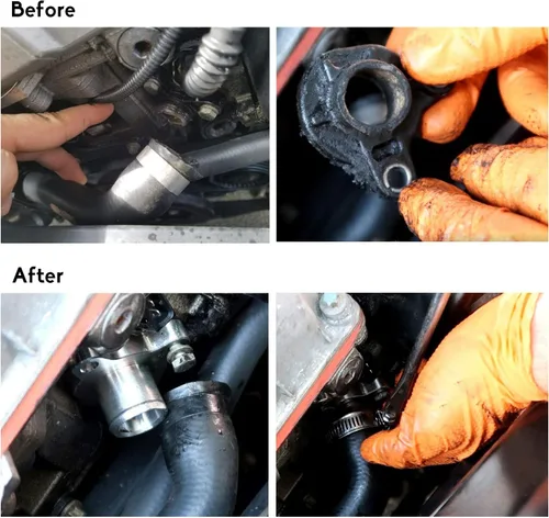 Vista 5 de Accesorio de manguera de agua de aluminio de repuesto para BMW 1 3 5 6 7 Z4 (motor N52 N53 N54 y N51 3.0 litros), reemplaza 11537541992 11537544638