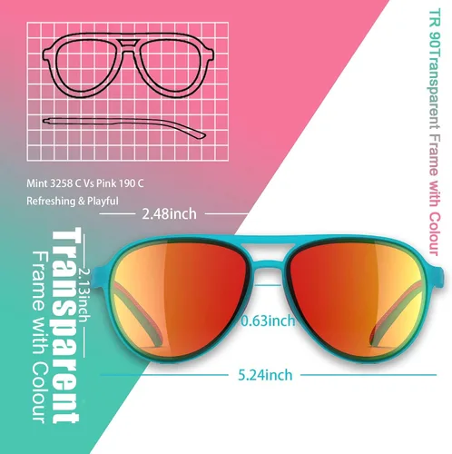 Vista 5 de Gafas de sol ligeras TAC polarizadas clásicas vintage retro de los años 70 marco TR-90 para mujeres y hombres protección UV 400