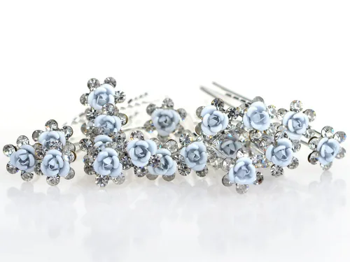 Vista 2 de Vpang 20 horquillas para el cabello de cristal con diamantes de imitación para boda, accesorios decorativos para el cabello para mujer, accesorios