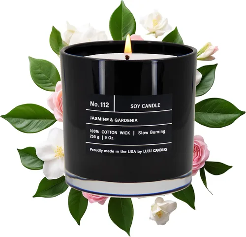 Vista 24 de Lulu Candles After Dark - Teca Caoba Vela Perfumada de Soja de Lujo en Frasco Vertida a Mano en los EE.UU. Altamente Perfumada y Duradera