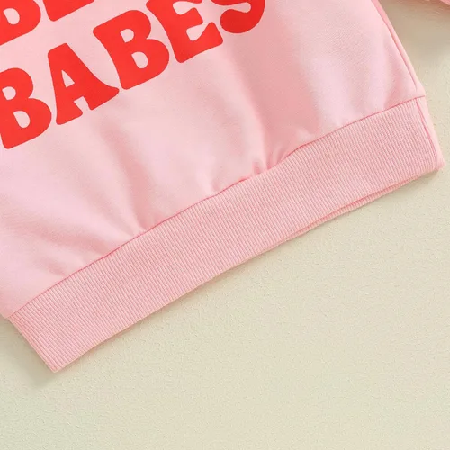 Vista 47 de Traje de San Valentín para bebé, niña, niño, traje de San Valentín, sudadera de manga larga con estampado de corazón