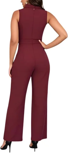 Vista 136 de DeftSharp Overol largo y elegante para mujer, sexy, para cóctel, fiesta, club, casual, para trabajo