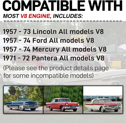 Vista 2 de Kit de conversión de encendido 1281 compatible con Ford 1957-1974 de 8 cilindros, kit ignitor de repuesto para Pertronix