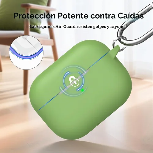 Vista 4 de RFUNGUANGO - Funda de silicona para AirPods Pro con auriculares, aguacate