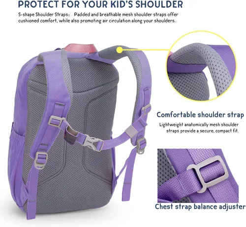 Vista 7 de MOUNTAINTOP Mochila infantil para niños y niñas, mochila escolar de jardín de infantes para niños y niñas, mochila ligera para niños