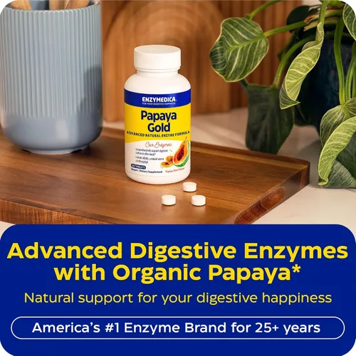Vista 3 de Enzymedica Papaya Gold, Enzimas Digestivas Avanzadas con Papaya Orgánica Natural y Clorofila para un Soporte Digestivo Integral, Bromelaína