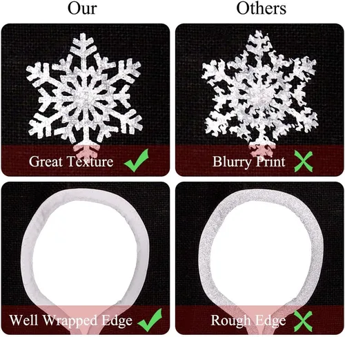 Vista 2 de HOHOTIME Falda de árbol de Navidad de arpillera, falda de árbol negro de 30 pulgadas con copos de nieve blancos y palabras de Feliz Navidad