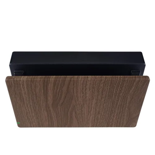 Vista 7 de eXtremeRate Custom Soft Touch Grip Faceplate for Nintendo Switch Dock, Wood Grain Patterned DIY Replacement Housing Shell for Nintendo Switch Dock