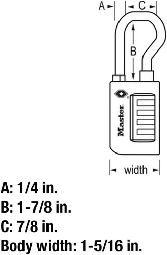 Vista 8 de Master Lock Candado, establece tu propia combinación de candado para equipaje aceptado por la TSA, 1-5/16 pulgadas de ancho, 4696D, negro