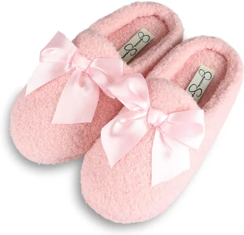 Vista 4 de Jessica Simpson Unisex-Child Plush Marshmallow Slide on House Slipper Clog with Memory Foam