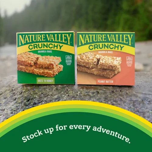 Vista 6 de Nature Valley - Barras de granola crujientes, mantequilla de maní, 12 unidades, 8.94 onzas (6 sobres)