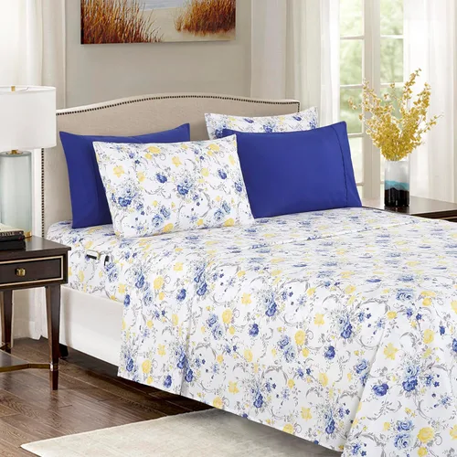 Vista 19 de Elegant Comfort - Juego de sábanas de 4 piezas, microfibra de 1500 hilos de calidad egipcia de lujo resistente a las arrugas, rayas estilo damasco