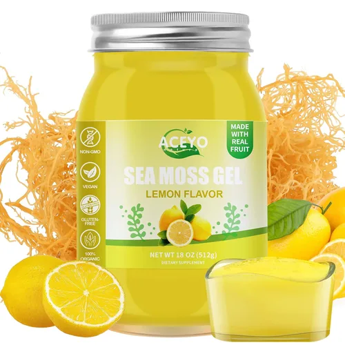 Vista 13 de ACEYO Gel de musgo marino irlandés (18 onzas) crudo vegano mango sabor piña 102 vitaminas y minerales cosechados en la naturaleza sin OMG
