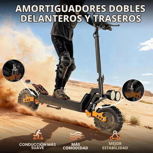 Vista 4 de Electric Scooter for Adults, 2400W & 1600W Off-Road Foldable E Scooter Dos 1600W gris oscuro