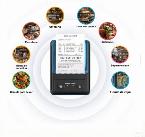 Vista 8 de No apto para iPhone/ipod/tablet/iPad/MAC, impresora de recibos Bluetooth, impresora térmica inalámbrica de 2.283 in para venta al por menor