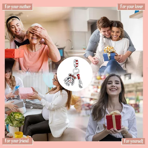 Vista 6 de Abalorios para pulseras de graduación y deportes de plata de ley 925 para collares, regalos para mujeres