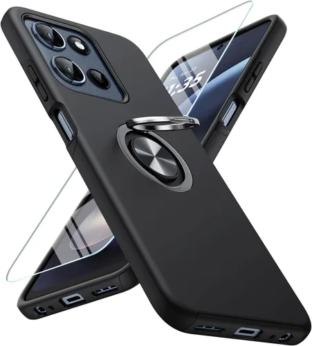 Vista 23 de JAME for Motorola Edge 2025 Case with Ring Stand Slim Shockproof Phone Case Cubierta de doble capa de grado militar resistente a prueba de golpes