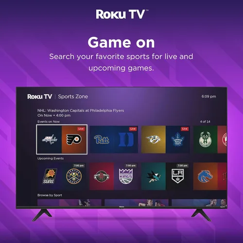 Vista 5 de Hisense Smart Roku TV Class R6 Series 4K UHD de 50 pulgadas con compatibilidad con Alexa, Dolby Vision HDR, sonido DTS Studio, modo de juego