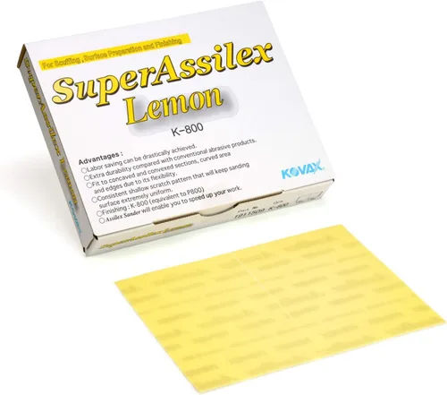 Vista 9 de Super Assilex Hojas de lijado flexibles, Lime K-1000, gancho y bucle, 191-2507, 25 hojas