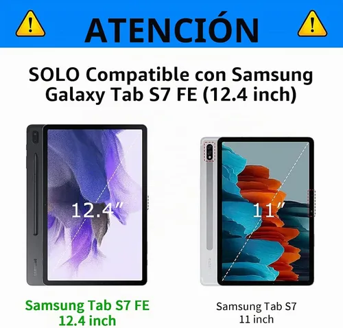 Vista 2 de Funda para Galaxy Tab S7 FE 5G 2021 Funda inteligente de piel sintética con soporte ajustable y funda de encendido y apagado automático para Samsung