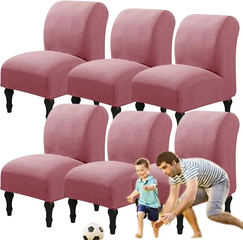 Vista 29 de Fundas elásticas para silla sin brazos, extraíbles y lavables, de elastano jacquard sin reposabrazos, protector de muebles para sala de estar, Verde