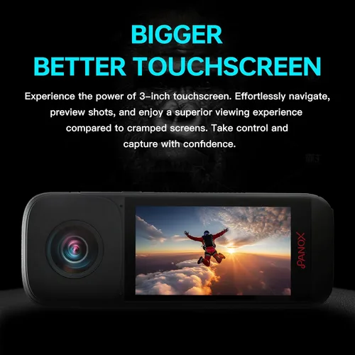 Vista 7 de PANOX Cámara V2 360 para motocicleta, foto de 72 MP, video de 5.7K, cámara 4K en vivo de 360°, panorama GPS, sistema operativo Android 10, edición