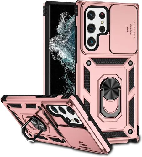 Vista 10 de Funda para Samsung Galaxy S22 Ultra, Galaxy S22 Ultra con funda para cámara y soporte, grado militar, a prueba de golpes, resistente, con soporte