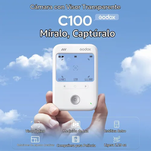 Vista 9 de Godox C100KIT - Kit de cámara compacta sin pantalla con visor transparente, foto y video multiaspecto, tomas de inspiración analógica, medidor