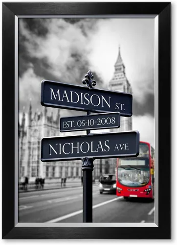 Vista 188 de IPIC - Personalized Framed Canvas with Custom Street Sign in Boston Personalized Street Signs with Names, Custom Canvas Print, Boston Sunset