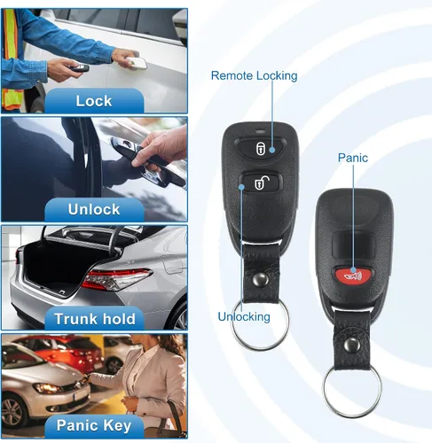 Vista 3 de X AUTOHAUX OSLOKA-320T OSLOKA-320T de 3 botones de entrada sin llave de control remoto llavero de proximidad para Hyundai Tucson 2005-2009 313.8MHz