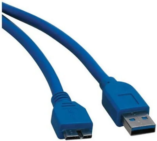 Vista 4 de Tripp Lite U326-003 USB 3.0 Super Speed 5Gbps (macho A a Micro B macho) Cable de dispositivo (3 pies, azul)