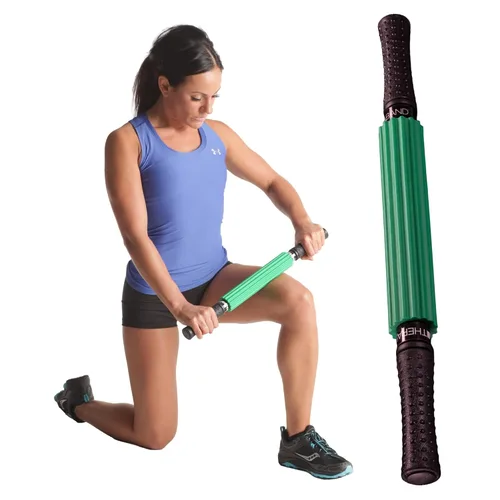 Vista 8 de THERABAND Rodillo Masajeador +, Palo Portátil de Rodamiento Muscular con Mangos Retráctiles para Liberación Miofascial Propia, Masaje de Tejido