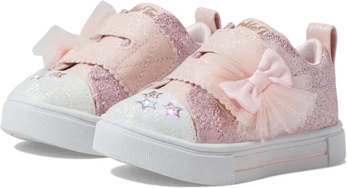 Vista 8 de Skechers Niñas Twinkle Sparks - Zapatillas con Gemas de Glitter Blanco/Rosa