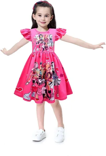 Vista 2 de CREATIE Girls Casual Dress Flutter Sleeve Playwear 4-10Y