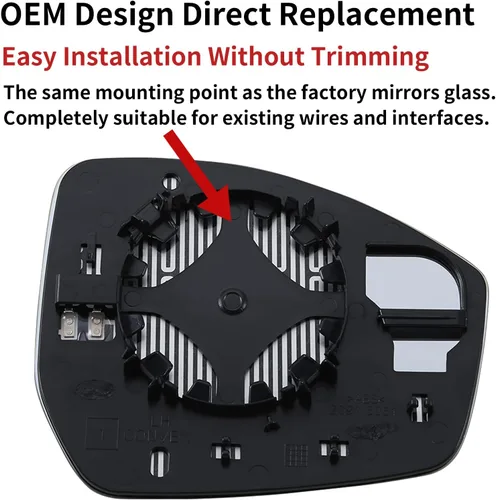 Vista 3 de Espejo lateral de repuesto para Land Rover Range Rover Evoque 2014-2017, Discovery Sport 2015-2023, para Jaguar F-Pace 2017-2023, E-pace 2018-2021