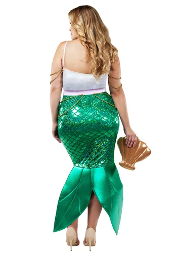 Vista 2 de Disfraz para mujer de sirena de mar Alluring talla extra Multicolor