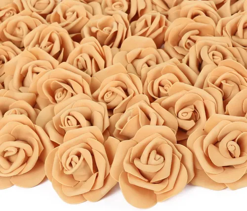 Vista 19 de Cabezas de rosas artificiales, 100 rosas falsas negras, cabezas de rosas artificiales de espuma para ramos de boda, centros de mesa, arreglos