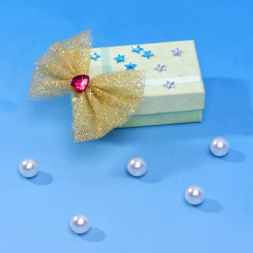 Vista 2 de Outus Cinta de tul dorada con purpurina para envolver regalos, Pascua, Día de la Madre, Navidad, primavera, 6 pulgadas por 25 yardas, cinta de tul