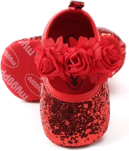 Vista 4 de OAISNIT Mary Jane - Zapatos de cuna para bebé con diadema