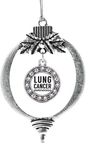Vista 48 de Inspired Silver - Adorno con dije de cara de carlino - Adornos navideños de círculo de plata con joyas de circonita cúbica