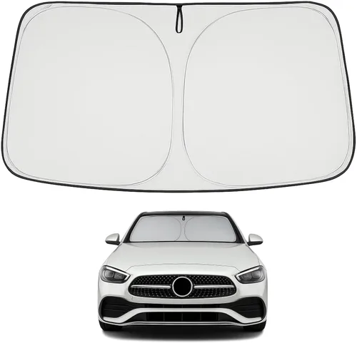 Vista 212 de Proadsy Parasol para parabrisas Rivian R1S 2022-2025 2026 de 4 capas plegable, protector de parasol frontal que bloquea los rayos UV, mantiene