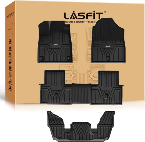 Vista 14 de LASFIT Tapete de maletero para Honda Civic Sedan 2016-2021, apto para todo tipo de clima, revestimiento de maletero, bandeja de carga, bandeja