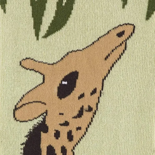 Vista 3 de Giraffe - Calcetines hasta la rodilla para mujer, color verde claro, talla única, Jirafa