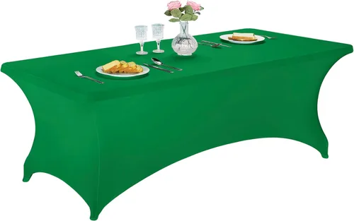Vista 109 de LZY Mantel de mesa elástico ajustable de elastano para mesa plegable de 4, 6 o 8 pies, mantel rectangular de cóctel, perfecto para fiestas o Manzana