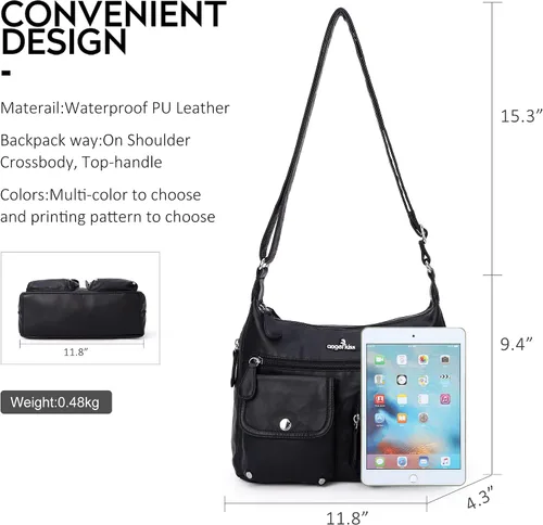 Vista 3 de Angelkiss Bolsos cruzados para mujer bolsos de hombro y monederos medianos de piel sintética