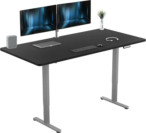 Vista 66 de VIVO DESK-KIT-E2B1B - Escritorio eléctrico de pie con motor doble, ajuste de altura de memoria, serie E2B, marco negro superior negro, DESK-KIT-E2B1B