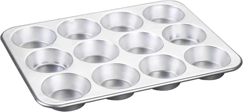 Vista 5 de Nordic Ware Baker's Delight Set de 3 piezas + molde comercial de aluminio natural Nordic Ware para muffins, 12 tazas