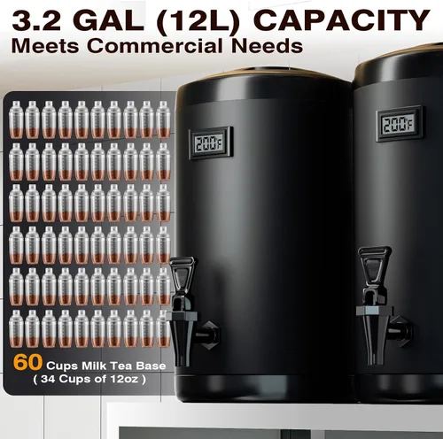 Vista 2 de Dispensador de bebidas aislado, sin calentamiento, 75 tazas de bebidas frías para catering, dispensador de bebidas heladas de acero inoxidable
