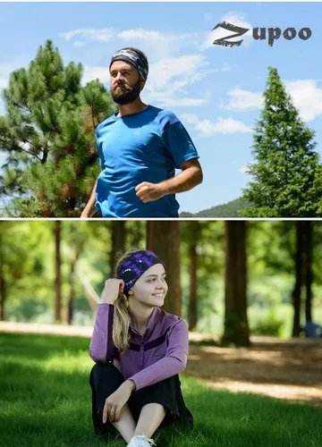 Vista 7 de Zupro Diademas para hombre y mujer, protección solar, máscara facial, bandana deportiva, bufanda mágica, polaina para el cuello, para correr