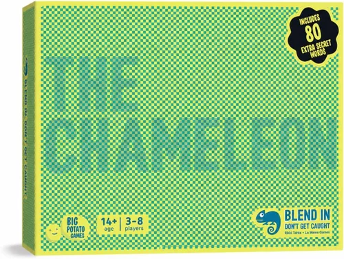Vista 9 de Big Potato The Chameleon Travel: El galardonado juego de mesa Spot-The-Impostor en una lata apta para viajes con 20 nuevos temas